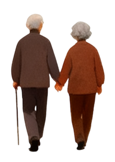 老人手牵手PNG素材