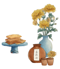 重阳节菊花菊花酒元素