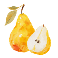 水彩梨商用插图