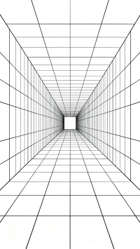 极简线条建筑透视图