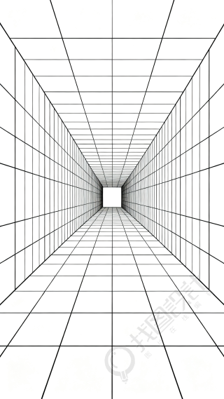 极简线条建筑透视图