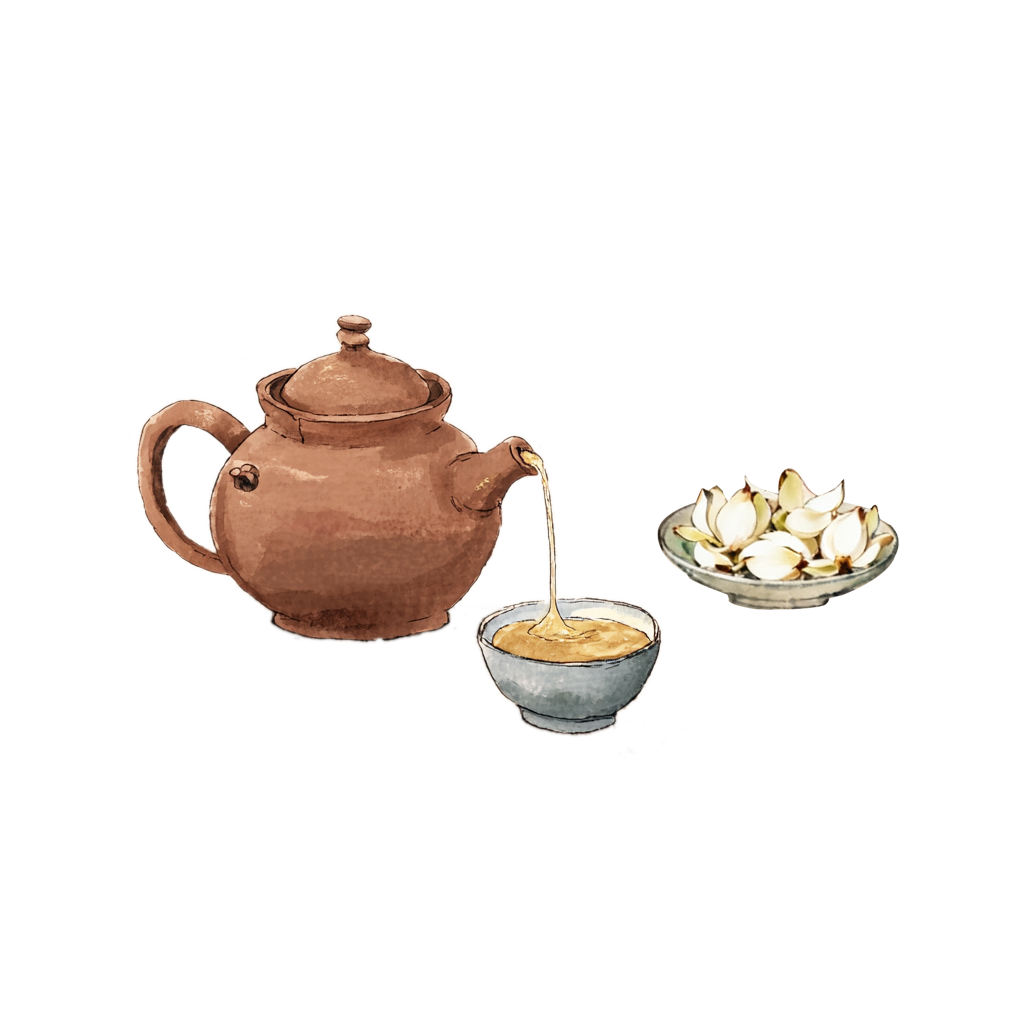 茶壶茶杯水彩插画