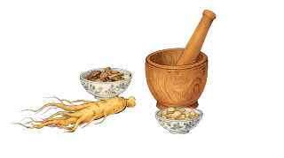 传统中药材水彩水墨