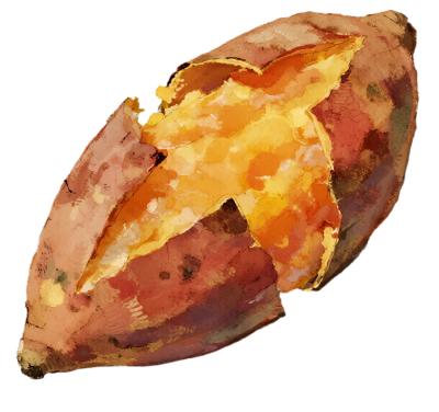 金黄软糯烤地瓜元素