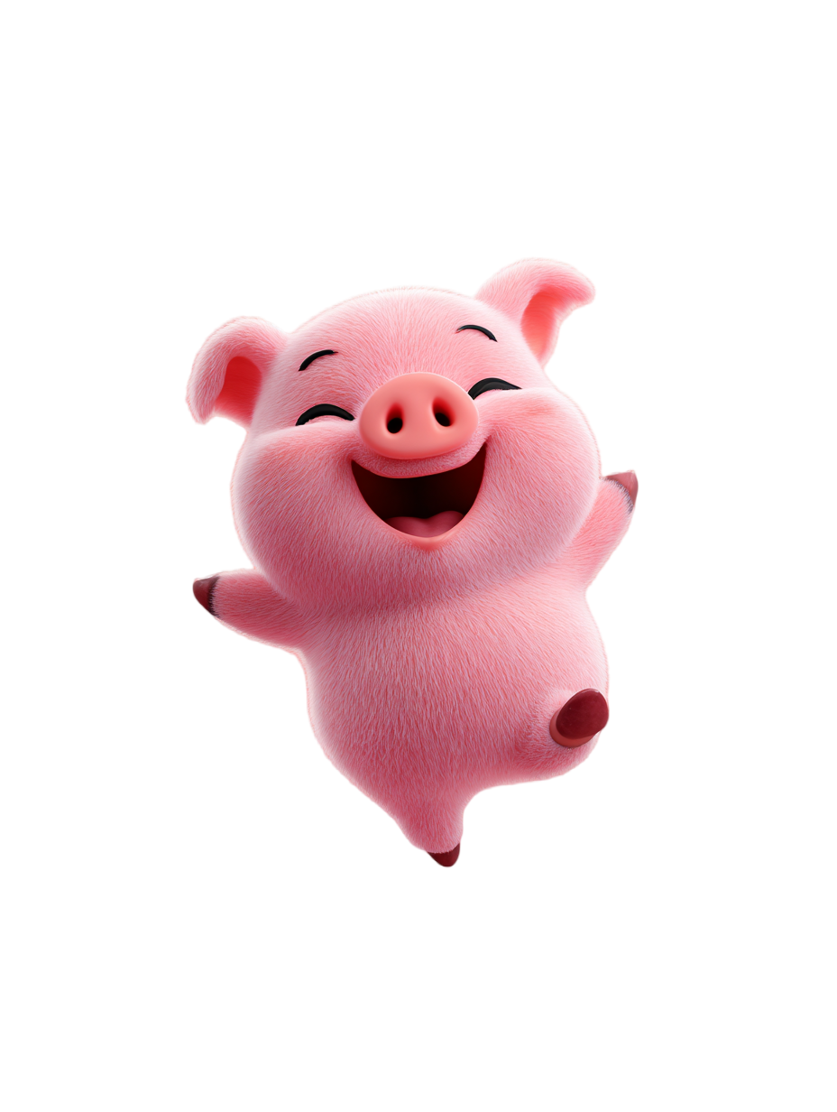 3D粉色小猪素材