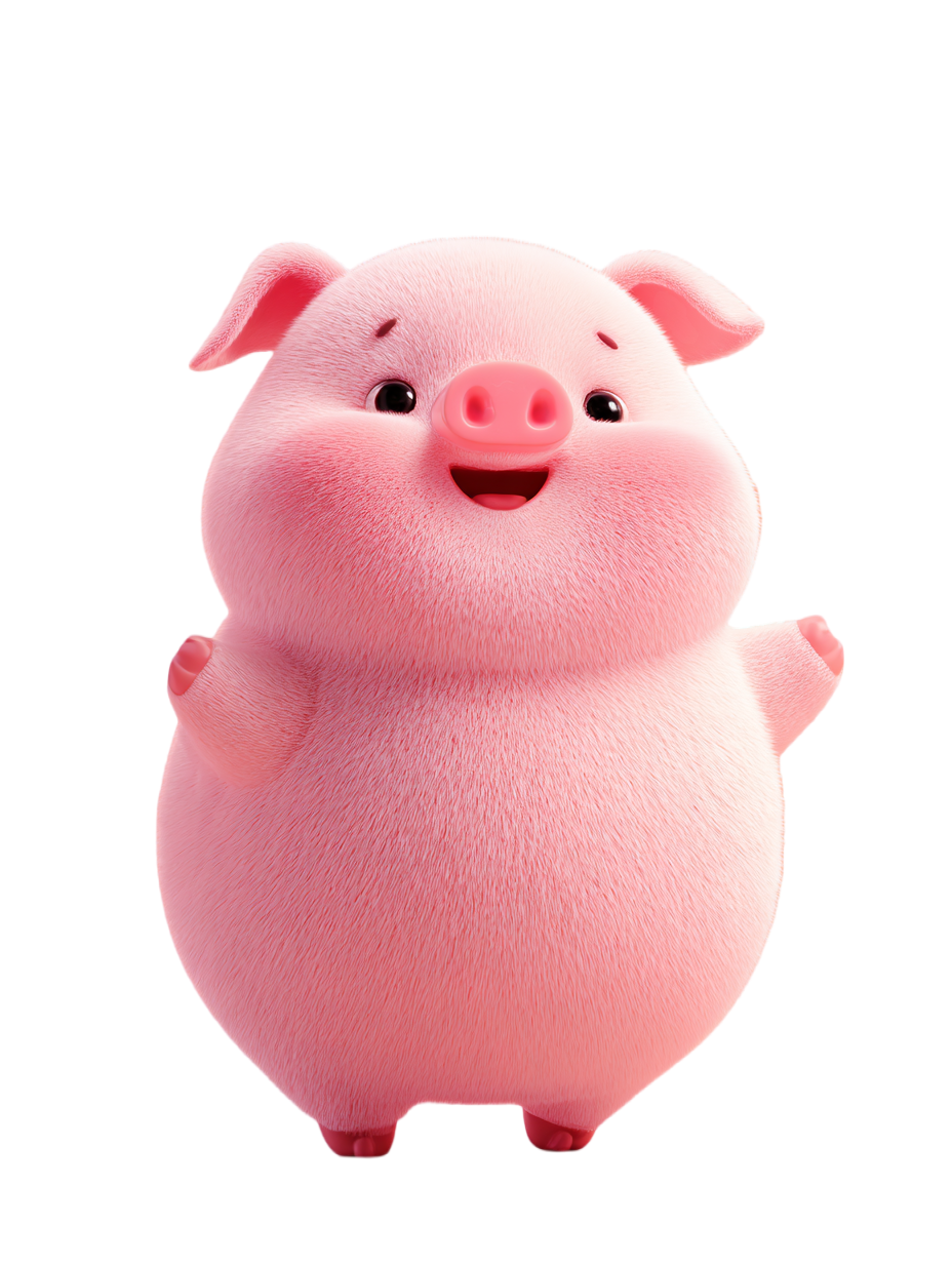 3D粉色小猪元素