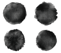 黑色墨点透明背景水彩素材