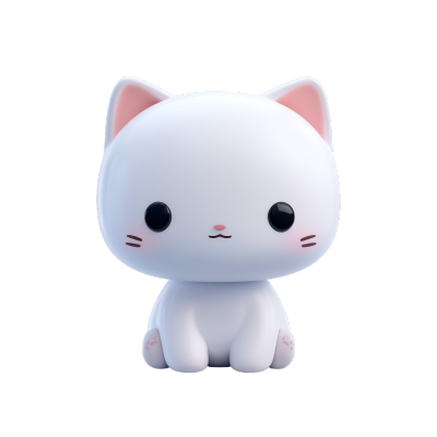 3D猫咪卡通插图