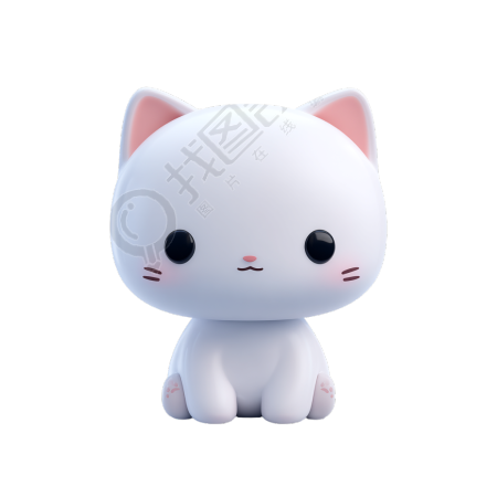 3D猫咪卡通插图