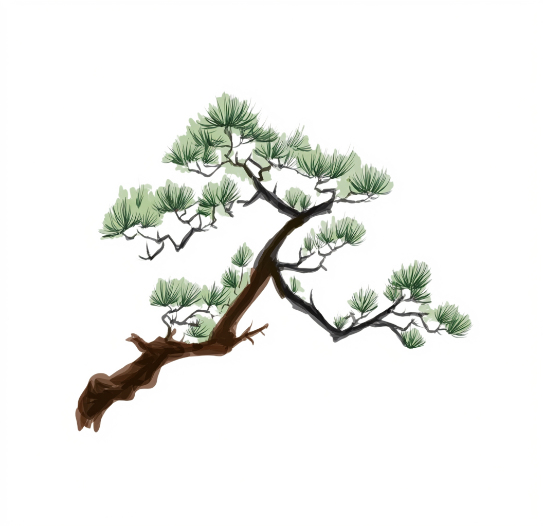 松树枝简约设计元素