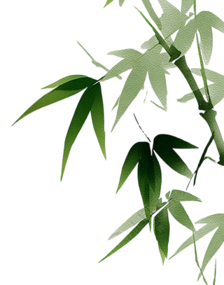 中国传统竹枝叶水墨画素材