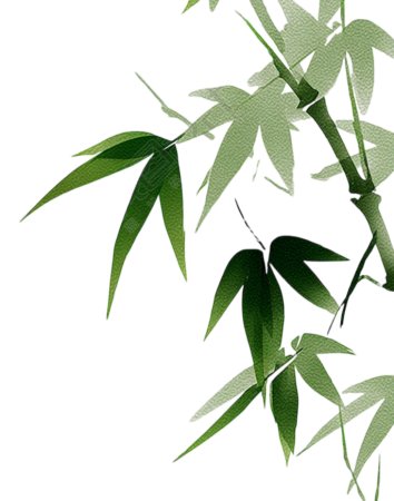 墨绿竹叶PNG素材