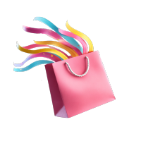 3D粉色购物袋插图