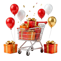 购物车装满礼物插图