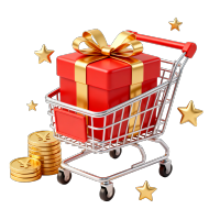 购物车装满礼物插画