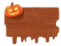 万圣节南瓜木制标牌元素