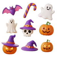 万圣节可爱幽灵PNG插图