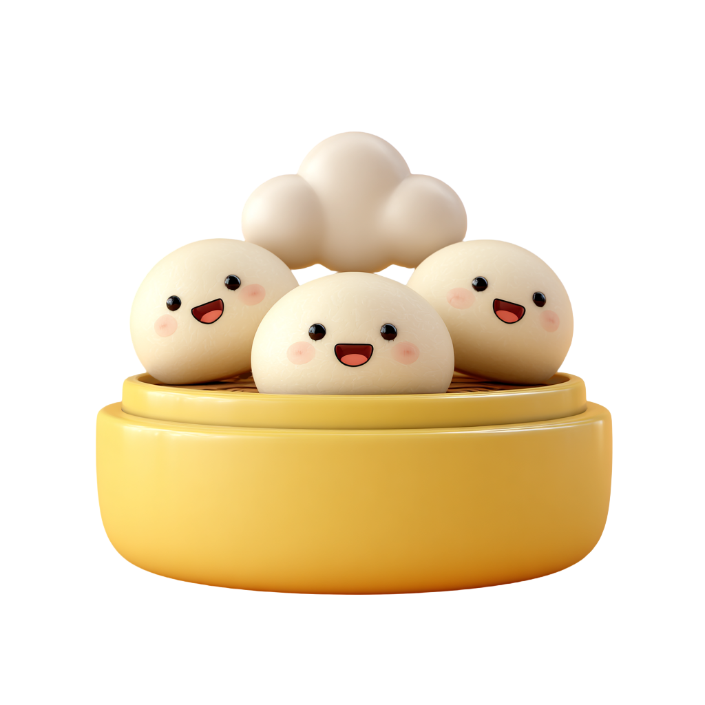 幼儿园早餐蒸包插画