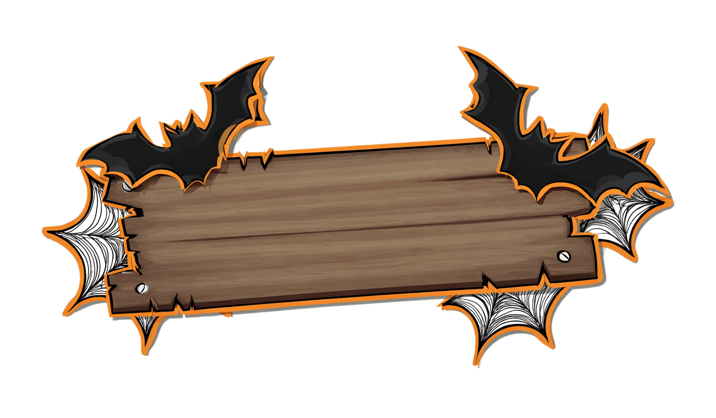 万圣节木质牌PNG素材