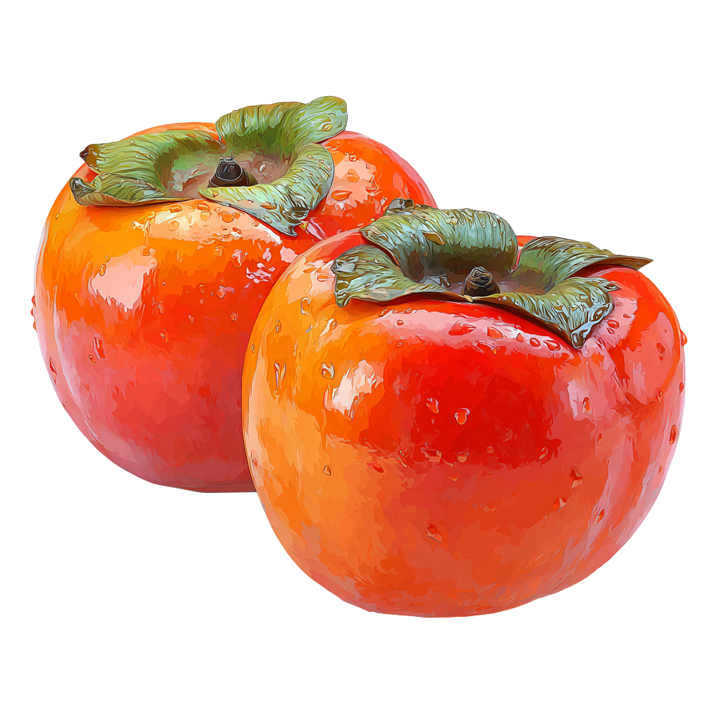 秋天3D柿子简约元素