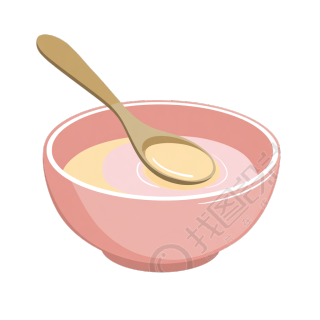 可爱PNG婴儿食品碗和勺子图形素材