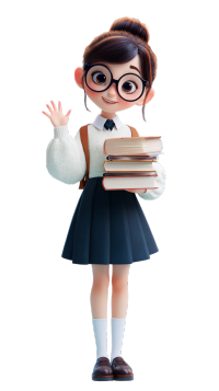 眼镜女孩可爱插画