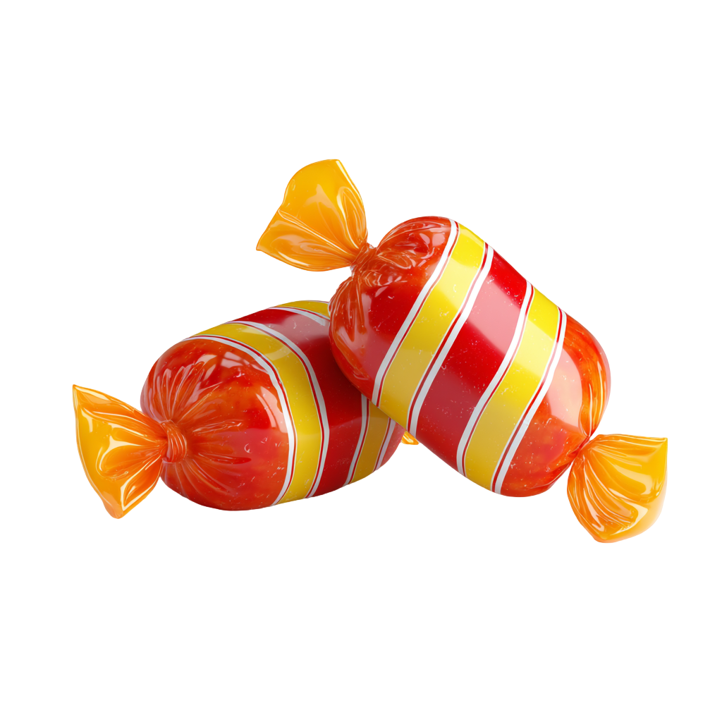 红黄条纹糖果元素