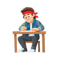 考生答题插画