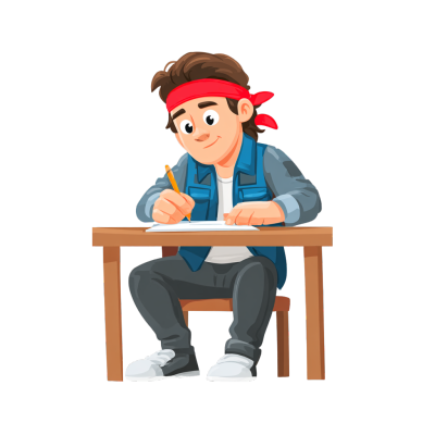考生答题插画