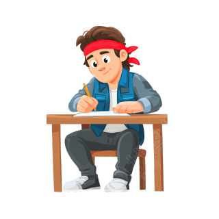 考生答题插画