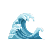 海浪透明背景插图