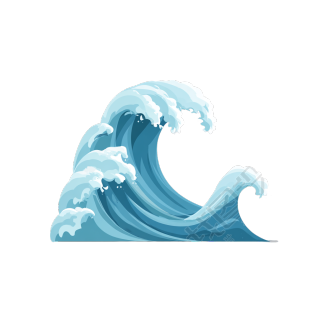 海浪透明背景插图