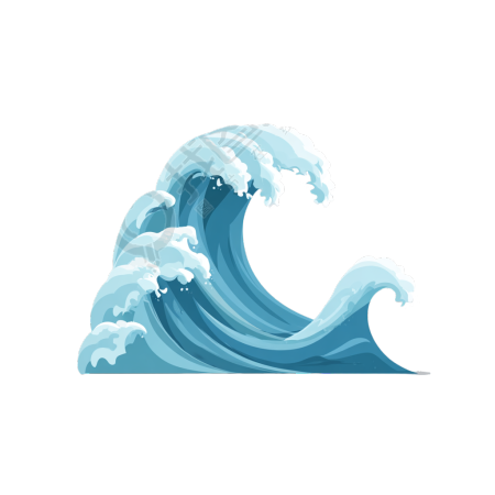 海浪透明背景插图