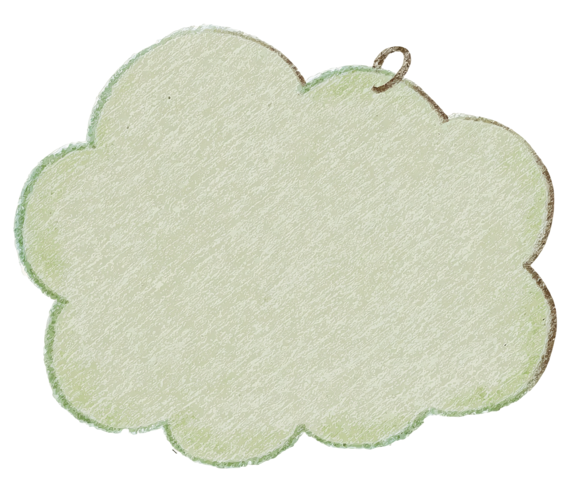 水彩风绿色贴纸插图