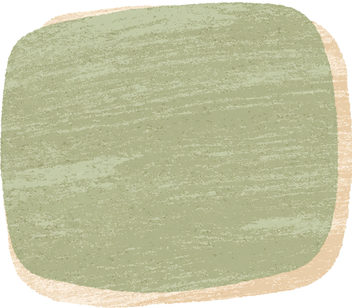 水彩风绿色贴纸插画