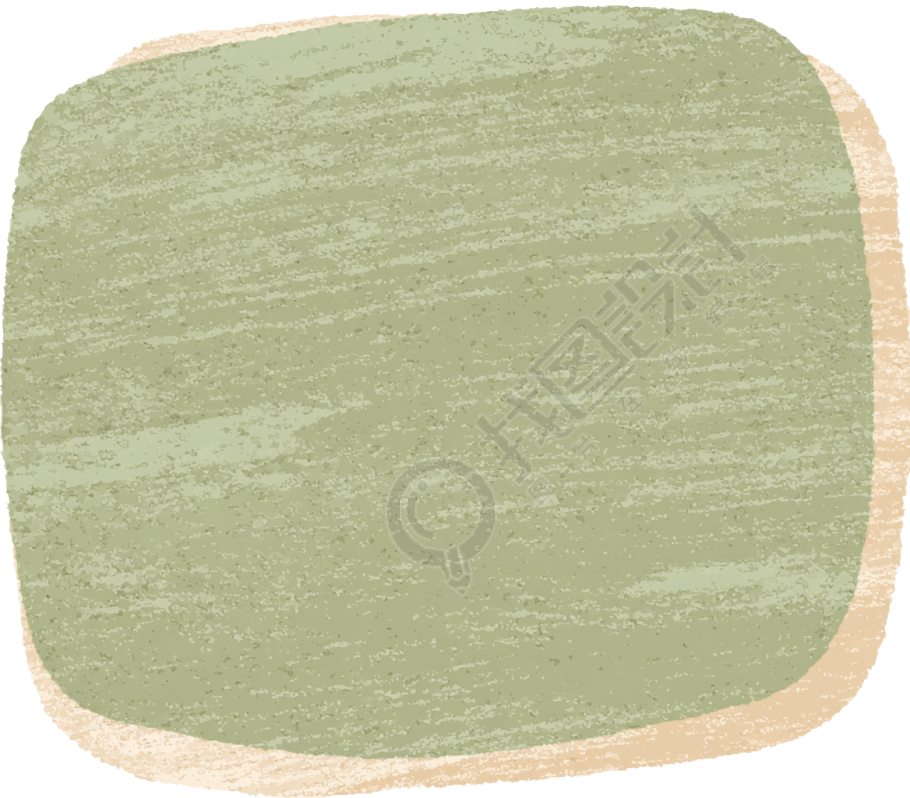 水彩风绿色贴纸插画