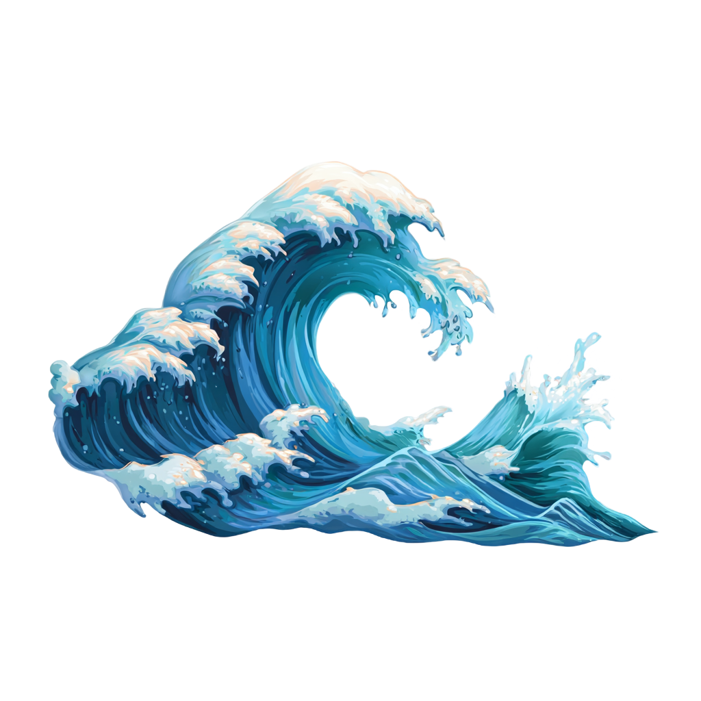 海浪可商用插画