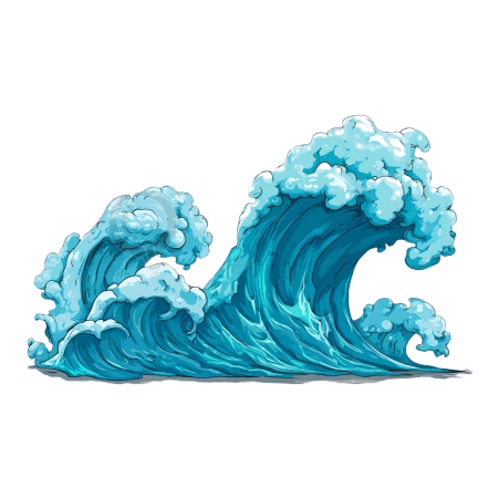 卡通风格海浪素材