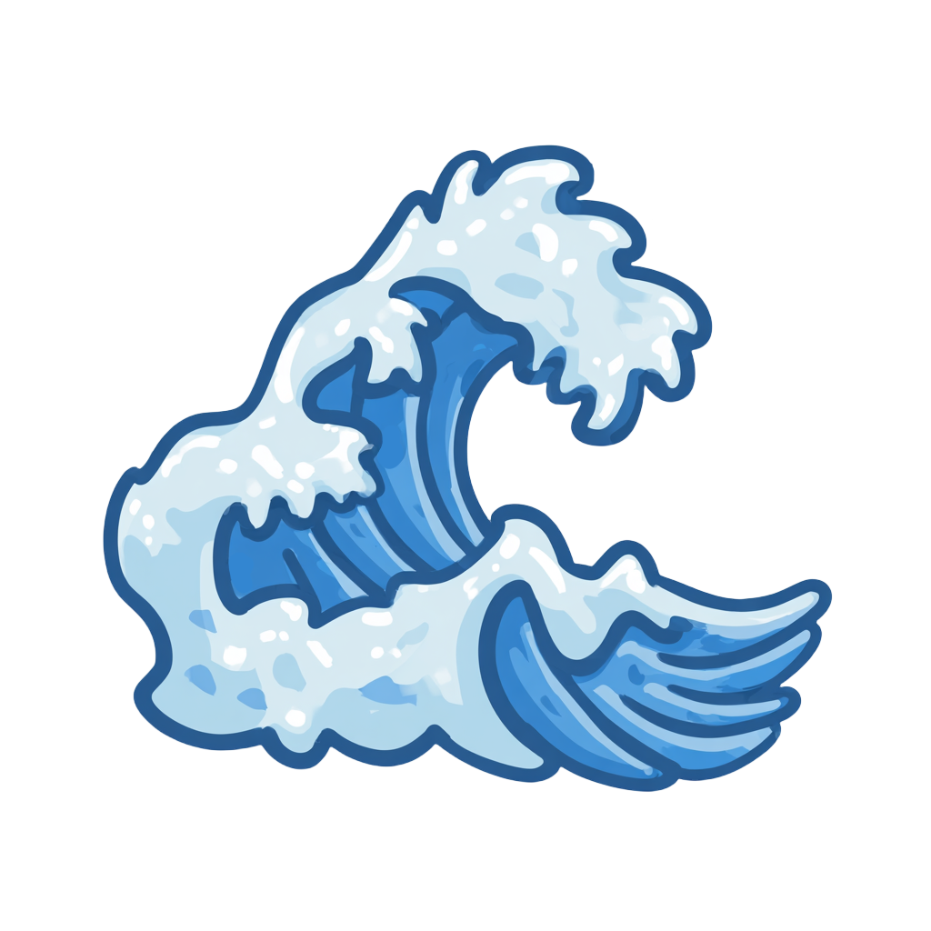 卡通风格海浪插图