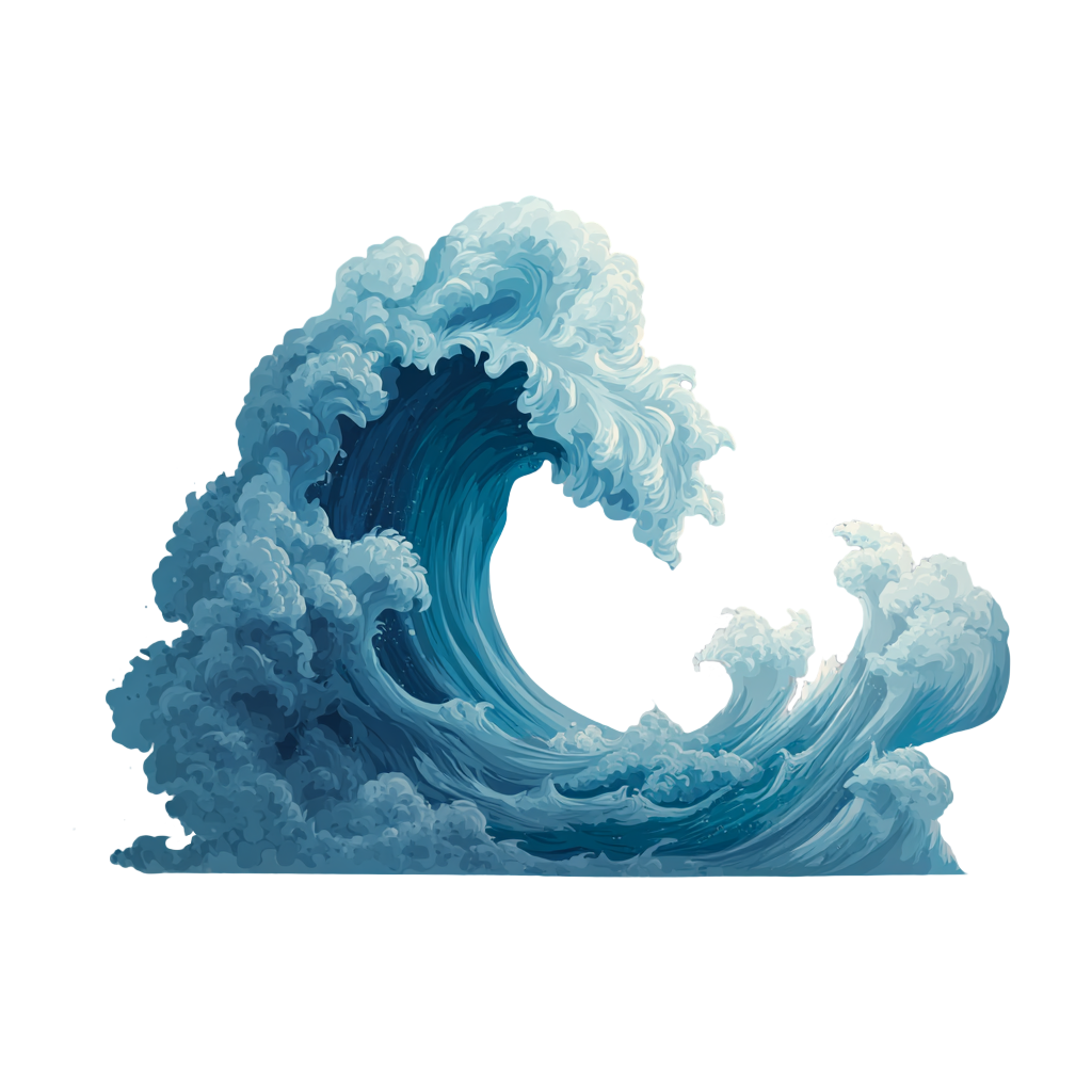 海浪透明背景插画