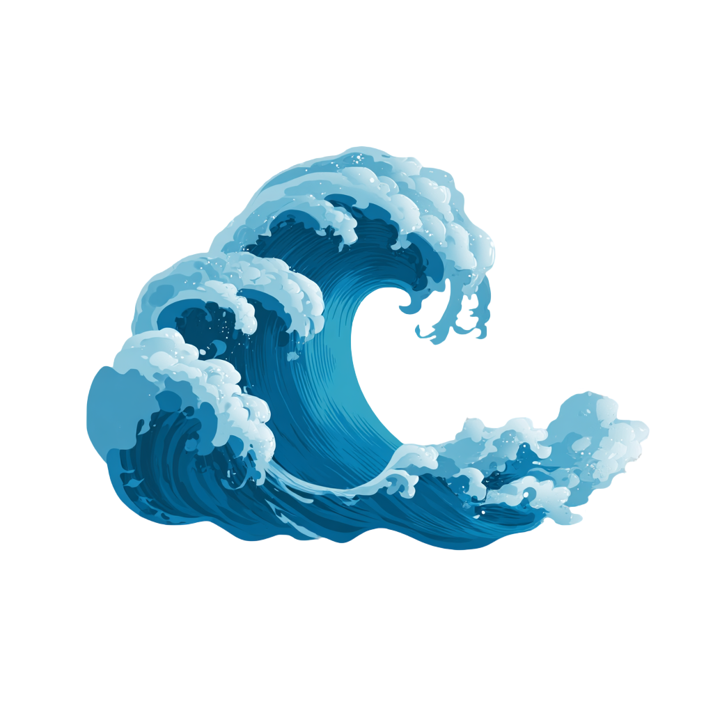 卡通风格海浪元素