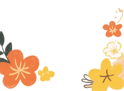 彩色小花创意插画