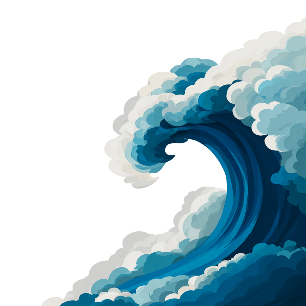 海浪透明背景素材