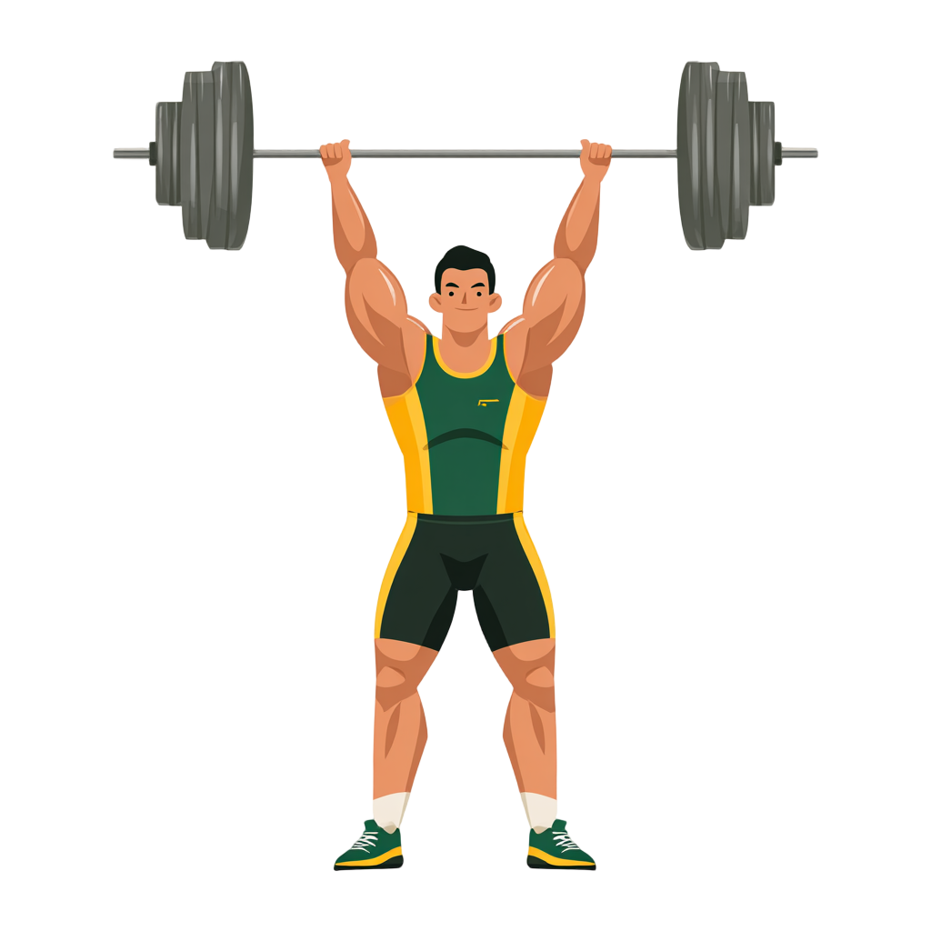 男生举重创意插画