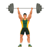 男生举重创意插画