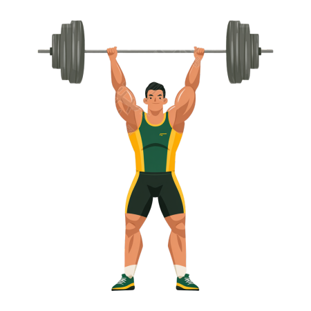 男生举重创意插画
