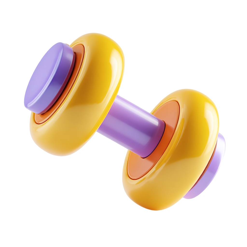 紫橙色哑铃健身插图