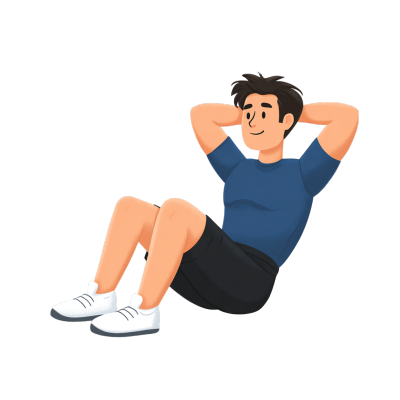 仰卧起坐卡通元素