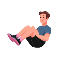 仰卧起坐卡通素材