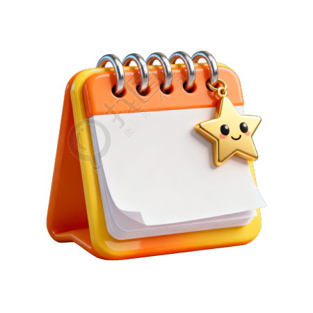 3D可爱日历插图